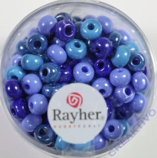 Rayher Glas Gro�lochradl opak 5,4mm blau-t�rkis T�ne