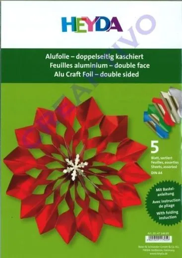 Alufolie - 5 Blatt DIN A4 sortiert