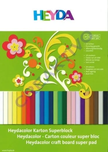 Heydacolor Karton Superblock 24 Blatt 24x34cm 220g/qm