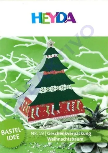 Heyda Bastelidee Nr. 19 - Geschenkverpackung Weihnachtsbaum (Download)