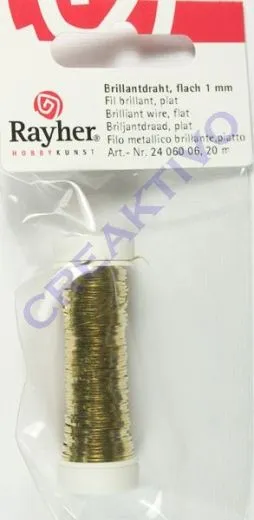 Brillantdraht flach 1mm gold