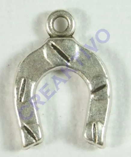 Rockstars Metall- Anh�nger: Hufeisen, altsilber, 13mm, �se 1,5mm �