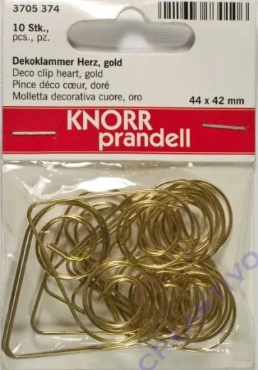 Knorr Dekoklammer Herz gold 44 x 42 mm 10 St�ck (Restbestand)