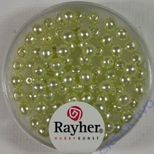 Renaissance Glaswachsperlen, 4 mm � lindgr�n