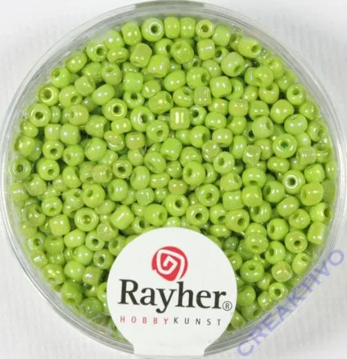Rocailles 2 mm � opak gel�stert hellgr�n