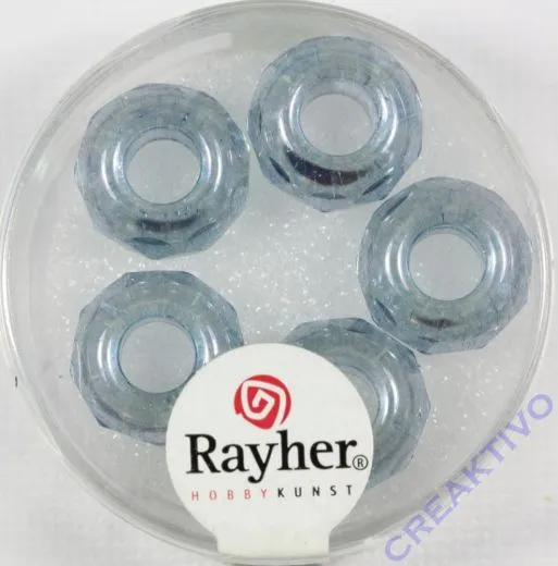 Magic Flair Glas Gro�loch Schliffp. 13mm Dose 5 St. jeansblau