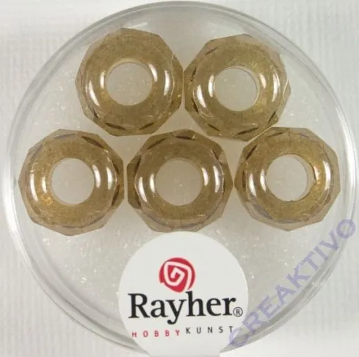 Magic Flair Glas Gro�loch Schliffp. 13mm Dose 5 St. karamell