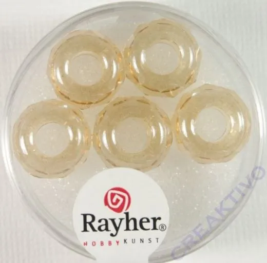 Magic Flair Glas Gro�loch Schliffp. 13mm Dose 5 St. hell topaz