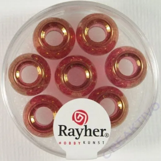 Magic Flair Glas Gro�loch transp. 12mm Dose 7 St. klassikrot