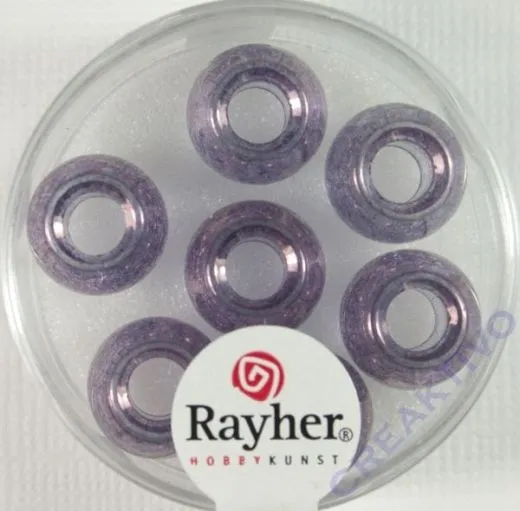 Magic Flair Glas Gro�loch transp. 12mm Dose 7 St. flieder