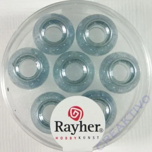 Magic Flair Glas Gro�loch transp. 12mm Dose 7 St. jeansblau
