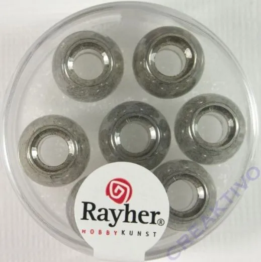 Magic Flair Glas Gro�loch transp. 12mm Dose 7 St. anthrazit