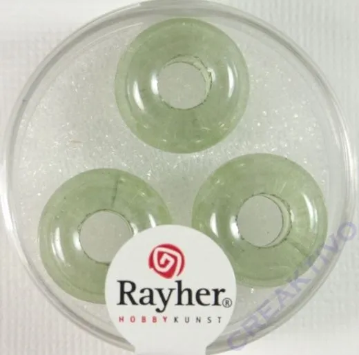 Magic Flair Glas Gro�loch transp. 16mm Dose 3 St. mintgr�n