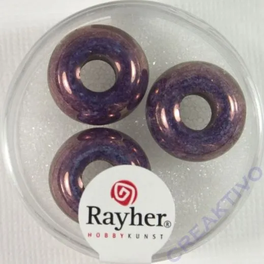 Magic Flair Glas Gro�loch opak 16mm Dose 3 St. pflaume