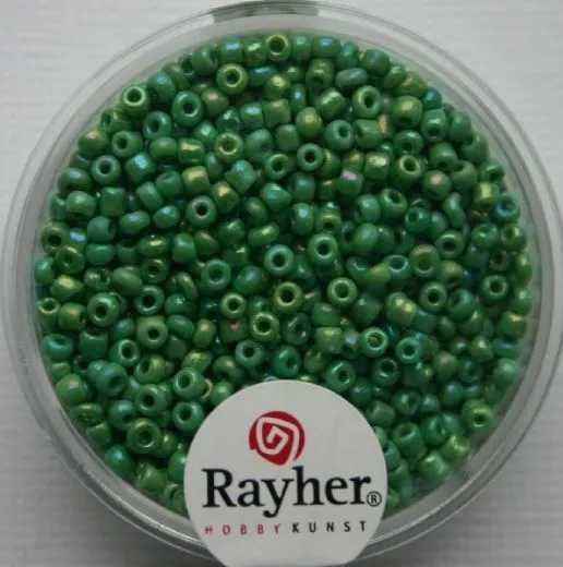 Rocailles 2 mm � opak gel�stert gr�n