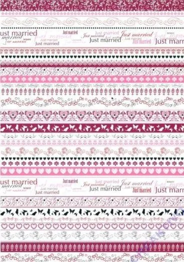 Bastelkarton Just married Bord�re rot (Restbestand)