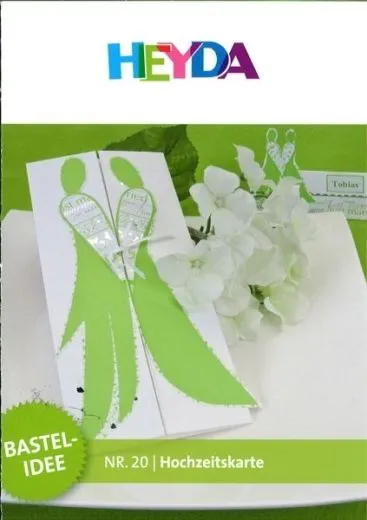Heyda Bastelidee Nr. 20 - Hochzeitskarte (Download)