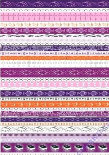 Bastelkarton Kommunion / Konfirmation violett Bord�re