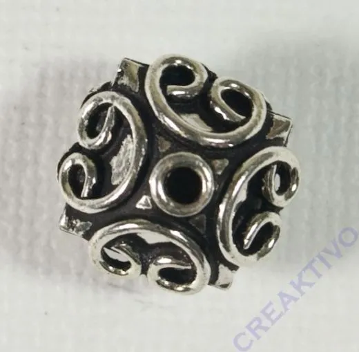 Metallperle silber rund 12mm