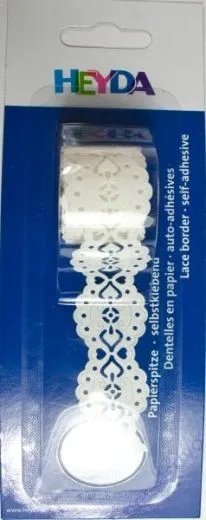 Papierspitze 2m selbstklebend Barock 24 mm wei�