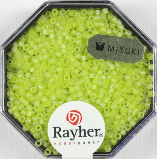 Delica Rocailles 1,6mm Rainbow transparent matt apfelgr�n