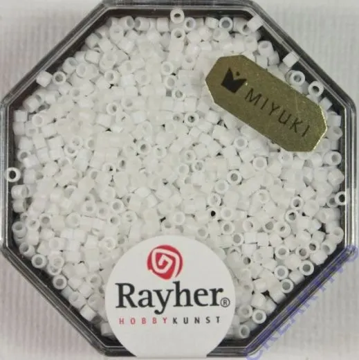 Delica Rocailles 1,6mm opak matt schneewei�