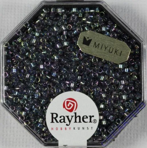 Delica Rocailles 1,6mm transparent Rainbow lichtblau