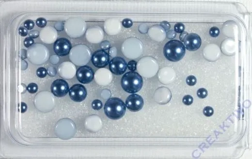 Glas-Halbperlen 3+5+6mm Mittelblau