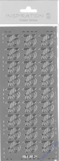 Stickerbogen 75 23x10cm silber
