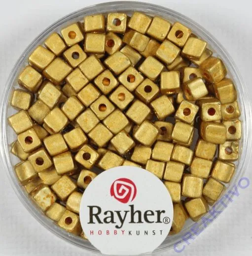 Metallic-W�rfel 3,4x3,4mm goldgelb