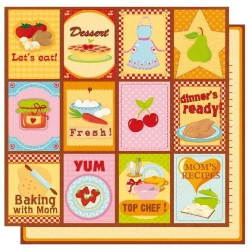 Scrapbookingpapier Moms Kitchen Cards (Restbestand)