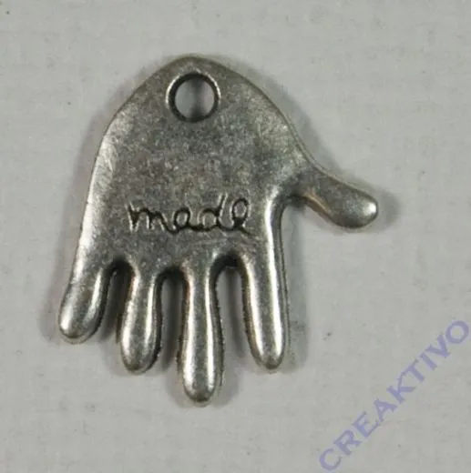 Rockstars Metall-Zierelement: hand made, altsilber, 1,1cm, Loch 1mm �