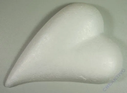Styropor-Herz Tropfen 12x8,3cm flach