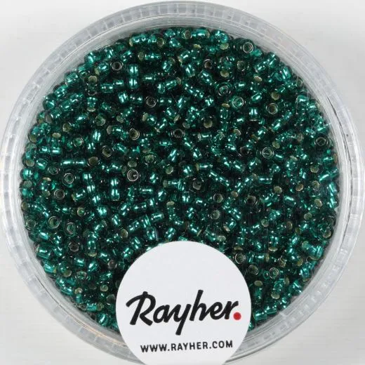 Rocailles 2 mm � mit Silbereinzug jade