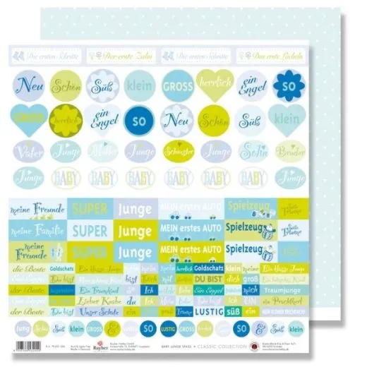 Scrapbooking Papier Karen Marie Klip - Baby Spa� hellblau