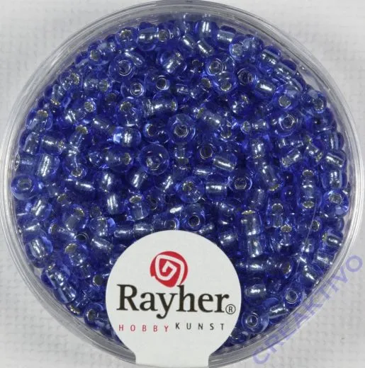 Rocailles 2,6mm  mit Silbereinzug hellblau