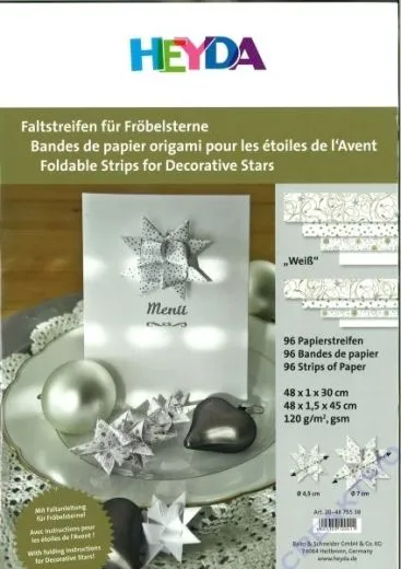 Faltstreifen f�r Fr�belsterne Wei�