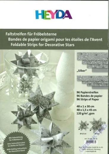 Faltstreifen f�r Fr�belsterne Silber