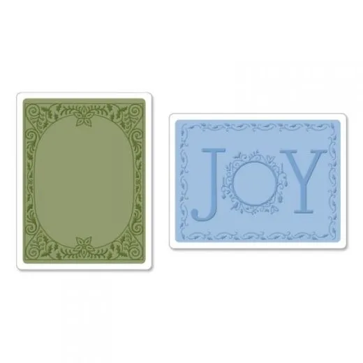 Sizzix Textured Impressions Embossing Folders 2PK - Holiday Joy Set