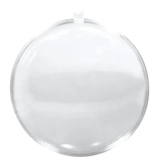 Plastik Medallion zweiteilig kristall 8cm