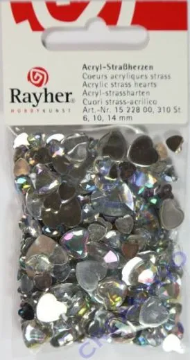 Acryl Strassherzen 6, 10, 14mm