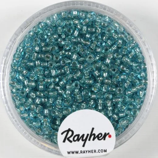 Rocailles 2 mm � mit Silbereinzug t�rkis