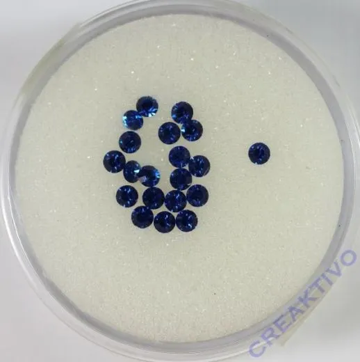 Stra�-Steine spitz 2mm 20 St�ck capriblue