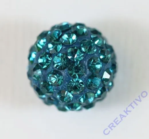 Shamballa Bead 12mm petrol (Restbestand)