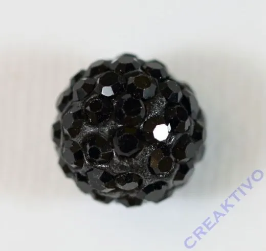 Shamballa Bead 12mm schwarz (Restbestand)