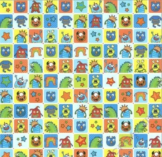 Premium Glitter Scrapbook paper Monster 194