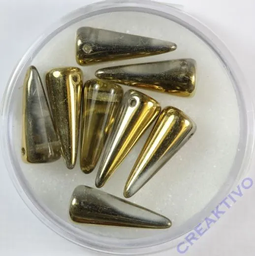 Spike Beads goldfarben halbbedampft 7x17mm 8 St�ck