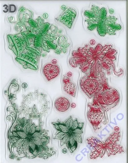 Silikon-Stempel Weihnachtsmotive klassisch 3D