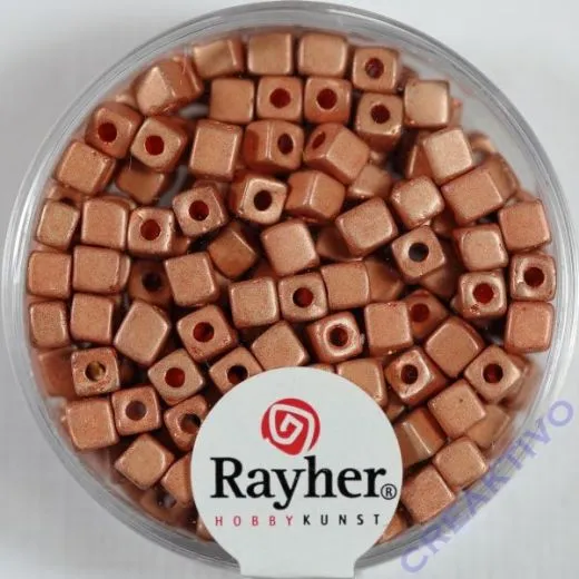 Metallic-W�rfel 3,4x3,4mm zartrosa