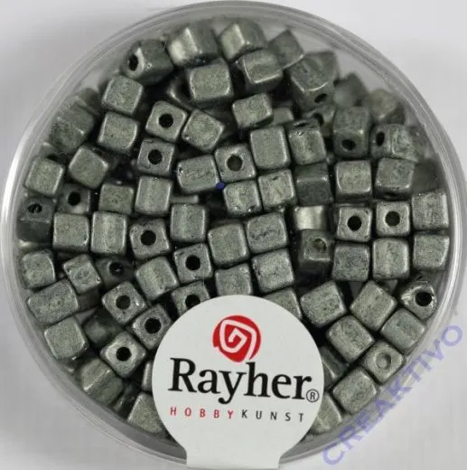 Metallic-W�rfel 3,4x3,4mm brill.silber